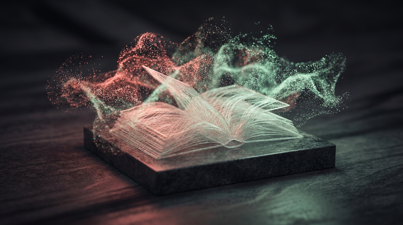 Glowing holographic book, PlayMETRIC learning hub